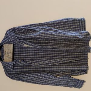 Eddie Bauer Men's Long Sleeved Blue Plaid Shirt Size L